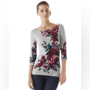 White House Black Market rose fitted gray sweater XS